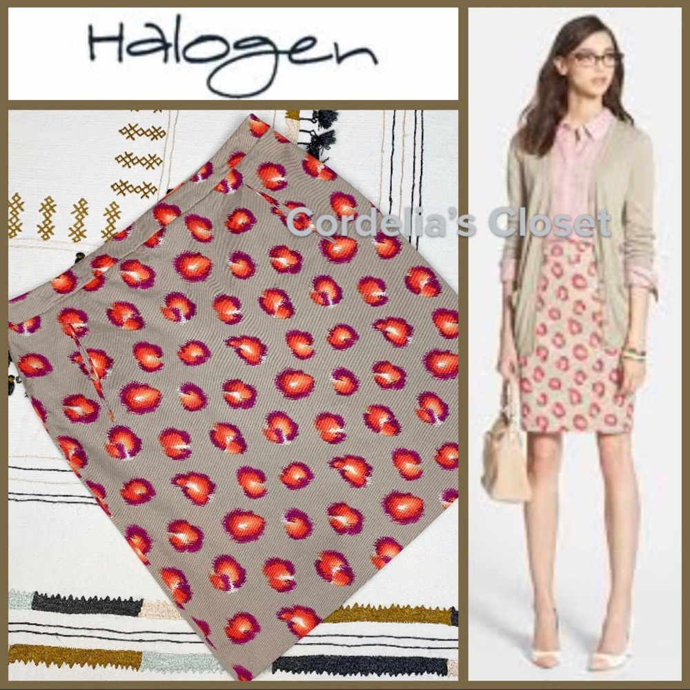 [ Halogen ] Stretchy Career Leopard Pencil Skirt